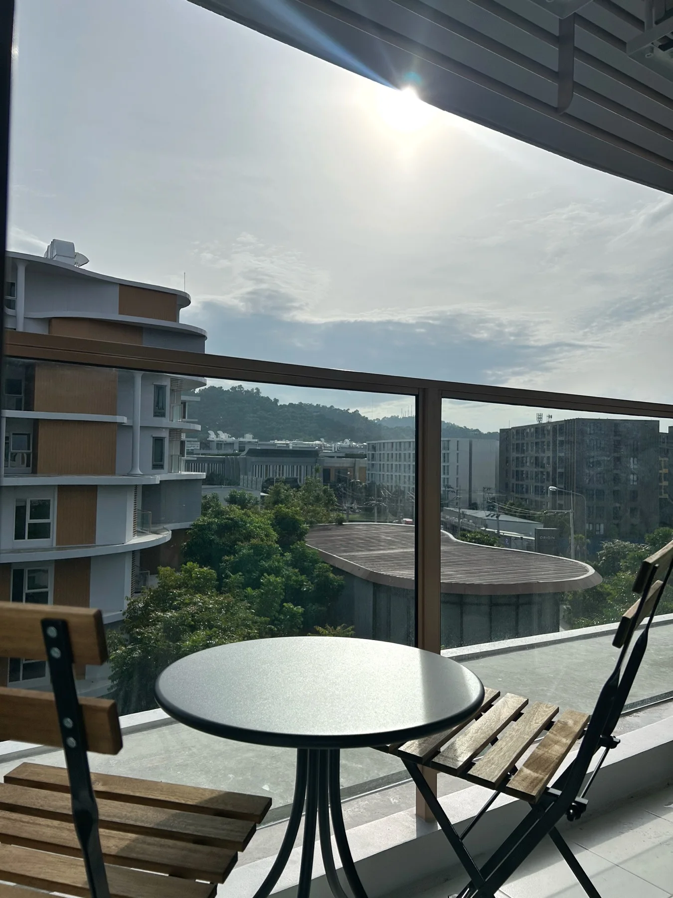 Private balcony in daylight